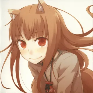 😊 Holo Spice and Wolf anime, wolf girl, fox ears, fantasy, holo, spice and wolf telegram sticker