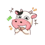 😂 HE vaca, lindo, dibujo animado, animal whatsapp sticker