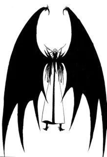👋 démon, ailes, monstre, créature, sombre, fantaisie, méchant telegram sticker