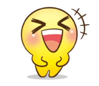 😆 Emoji, Śmiech, Szczęśliwy, Żółty, Chibi whatsapp sticker
