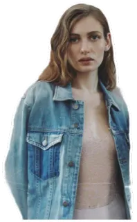 🌛 Frau, Model, Jeansjacke, Porträt, Mode, Stil telegram sticker
