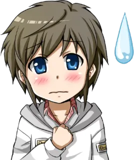 😓 Anime, Manga, Garçon, Goutte de sueur, Embarrassé, Mignon telegram sticker