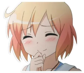 😂 anime, hoạt hình, cô gái, nụ cười, ứng đỏ, dễ thương, nhãn dán telegram sticker