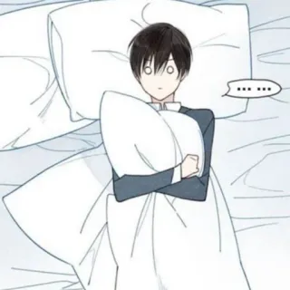 🥞 ... person, bed, pillow, shocked, blanket, confused telegram sticker