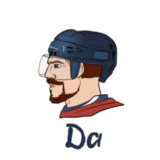 👍 Da hockey, sports, helmet, player, team, ice hockey, mustache, beard telegram sticker