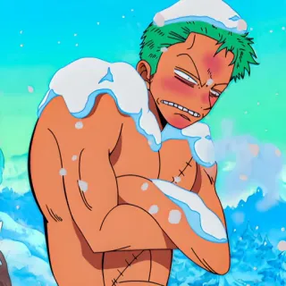 🥶 Roronoa Zoro One Piece Anime, Salju, Dingin, Zoro, One Piece telegram sticker