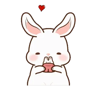 ⭐ กระต่าย, คาวาอิ, น่ารัก, หัวใจ, สัตว์, การ์ตูน, บันนี่ telegram sticker