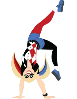 🙃 Harley Quinn Harley Quinn, DC Comics, villain, handstand, cartoon telegram sticker