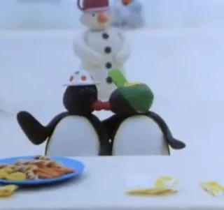 ❤ Pingu pinguino, animazione, claymation, inverno, neve whatsapp sticker