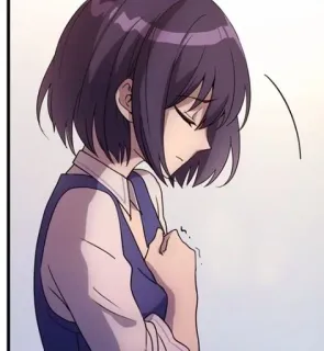 🌟 gadis anime, sedih, merenung, perempuan telegram sticker