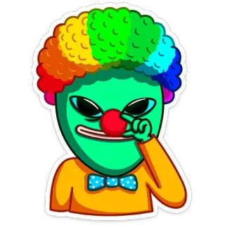 🤡 ピエロ, 顔, カラフル, ポートレート, イラスト, 漫画 telegram sticker