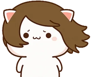 😶 gatto, cartone animato, carino, animale, kawaii, adesivo telegram sticker