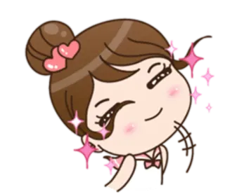 😊 Desenho animado, Fofo, Brilho, Menina, Mulher, Personagem telegram sticker