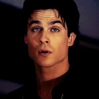 💉 Damon Salvatore The Vampire Diaries 演员, 吸血鬼, 男性, 肖像, 蓝眼睛 telegram sticker