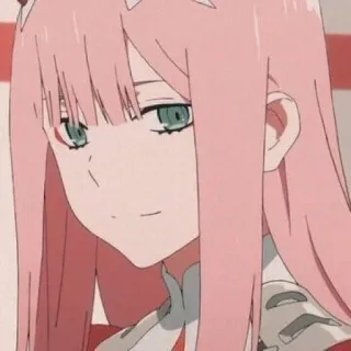 🍭 Zero Two Darling in the Franxx anime, rambut pink, cewek, Zero Two, Darling in the Franxx telegram sticker