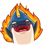 🔥 orca, whale, fire, burning, cartoon, funny, expression telegram sticker