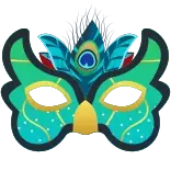 👓 masque, paon, plume, décoratif, carnaval, mascarade telegram sticker