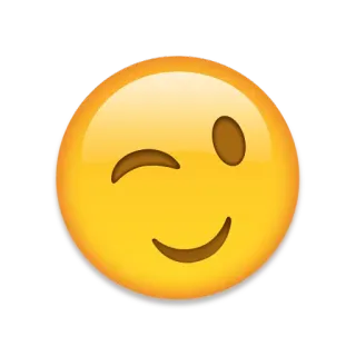 😉 Emoji, Smiley, Piscadela, Amarelo, Rosto telegram sticker