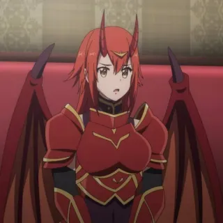 😧 anime, dragon, armor, female, fantasy telegram sticker