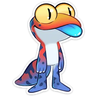 😋 gecko, lizard, cartoon, animal, reptile, cute telegram sticker