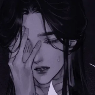 🫐 грусть, портрет, мужчина, монохром, слеза, эмоция, иллюстрация telegram sticker