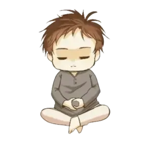 😌 méditation, yoga, relaxation, dessin animé, paix telegram sticker