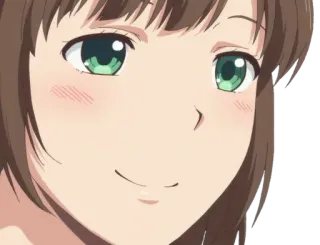 😄 ragazza anime, anime, occhi verdi, sorriso, personaggio animato telegram sticker