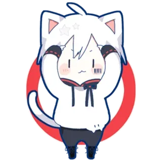 🙆 kawaii, cute, anime, manga, cat, chibi, sticker, graphic telegram sticker