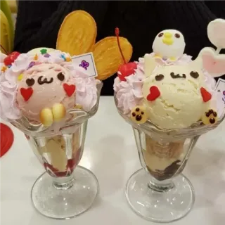 ☺️ dessert, ice cream, cute, kawaii, parfait telegram sticker