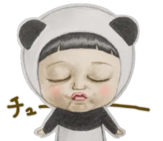 👻 チュ 熊猫, 可爱, 日本, 卡通 telegram sticker