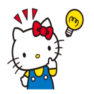 💡 Hello Kitty hello kitty, dessin animé, chat, mignon, idée, ampoule telegram sticker