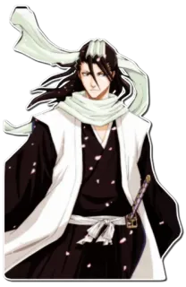 😠 Byakuya Kuchiki Bleach Anime, Mangá, Personagem, Katana, Byakuya Kuchiki, Bleach whatsapp sticker