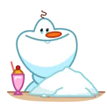 😋 Olaf Frozen Olaf, Frozen, muñeco de nieve, dibujos animados, Disney, animado, helado telegram sticker