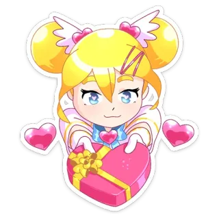 ❤️ Anime, Manga, Kawaii, Carino, Regalo, Cuore, Personaggio, Cartone animato telegram sticker