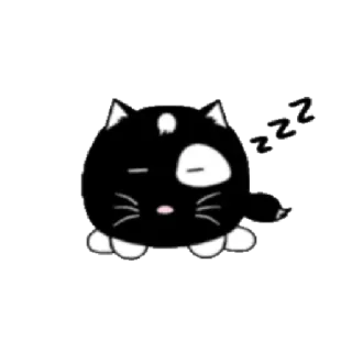 😴 gato, durmiendo, kawaii, dibujos animados, pegatina, lindo telegram sticker