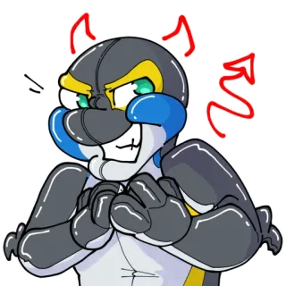 😈 Furry, Dessin animé, Maléfique, Complot, Cornes de diable, Flèche telegram sticker