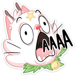 😲 AAAA Katze, schreiend, geschockt, Cartoon, lustig, Ausdruck, süß telegram sticker