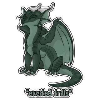‼️ excited trills dragão, animado, fantasia, animal, trilos telegram sticker