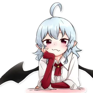 😊 Anime, Süß, Cartoon, Manga, Mädchen, Fledermaus, Flügel telegram sticker