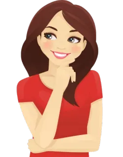 😍 Frau, Cartoon, Mädchen, Denken, Person, Weiblich whatsapp sticker