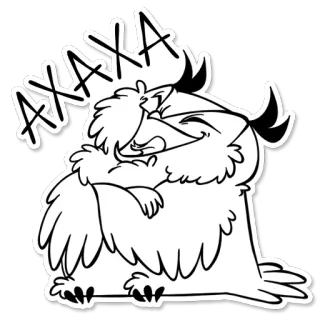 😆 AXAXAXA 만화, 동물, 괴물, 웃긴, 웃음, 올빼미, 마스코트, 생물 telegram sticker