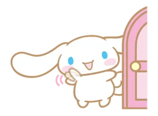😊 Cinnamoroll cinnamoroll, cute, kawaii, sanrio, dog, hello, door telegram sticker