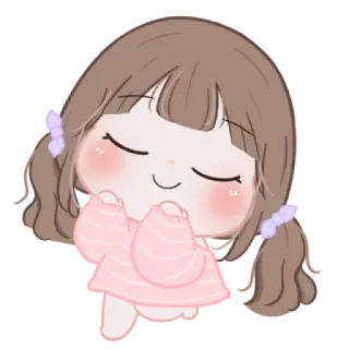 🐱 Cartoon, Schattig, Meisje, Kawaii, Chibi whatsapp sticker
