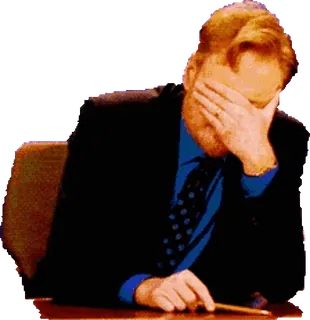 🤦♂ Conan O'Brien conan o'brien, facepalm, lustig, comedy, tv moderator, talkshow telegram sticker