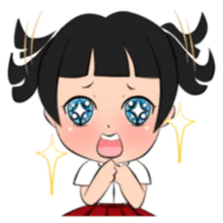☺️ Animé, Manga, Dessin animé, Fille, Mignon, Étincelle whatsapp sticker