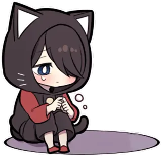 😞 Katze, Chibi, Kawaii, Anime, Manga, traurig whatsapp sticker