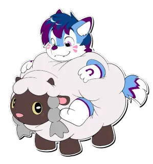 ☁️ cartoon, furry, sheep, animal, cute telegram sticker