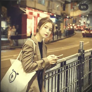 💎 ผู้หญิง, ถนน, กลางคืน, เมือง, หมี, กระเป๋าโท้ท telegram sticker