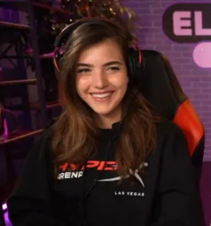 😁 mulher, gamer, fones de ouvido, sorrindo, HyperX, Las Vegas telegram sticker