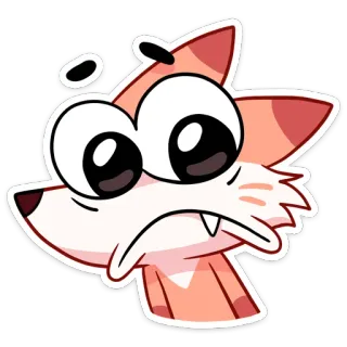 😳 fox, cartoon, sticker, cute, animal whatsapp sticker
